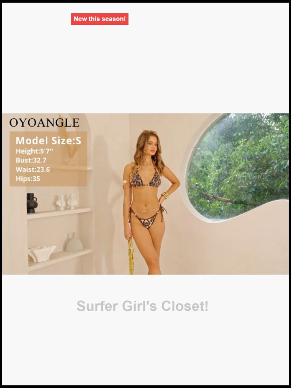 Sequin Sparkly Triangle Halter Bikini Set Leopard Print Swimwear Beachwear View 6